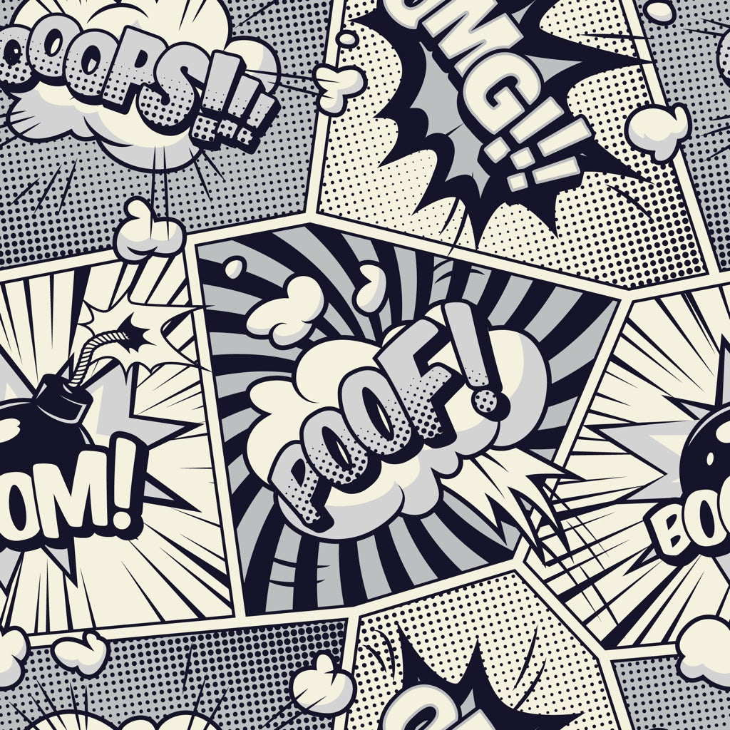 Monochrome Comic Pop Art Wallpaper pattern artwork