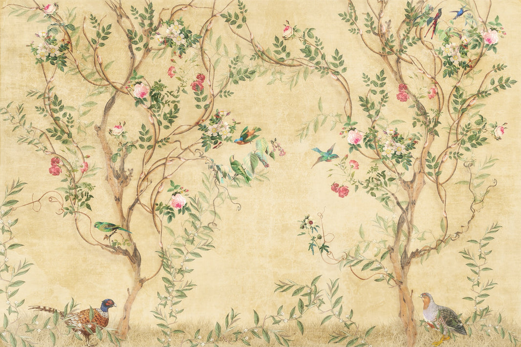 Birds and Branches Wallpaper Chinoiserie Wall Mural pattern artwork