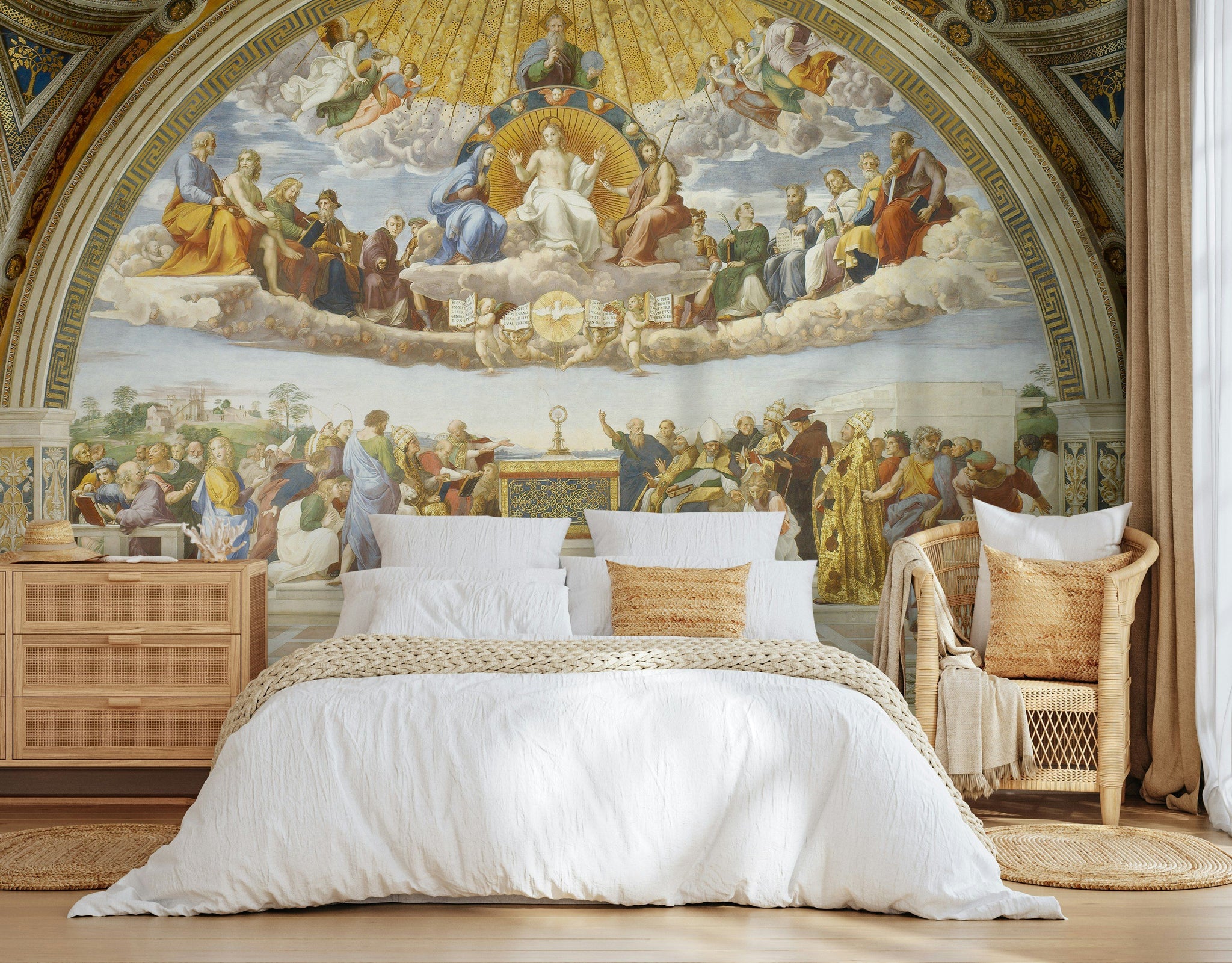 Beige Classical Renaissance Art Wall Mural