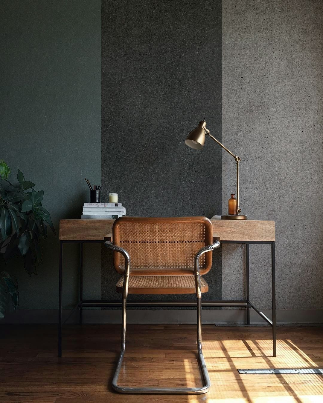 Striped Wallpaper Gray Blue Black Modern Wall Mural