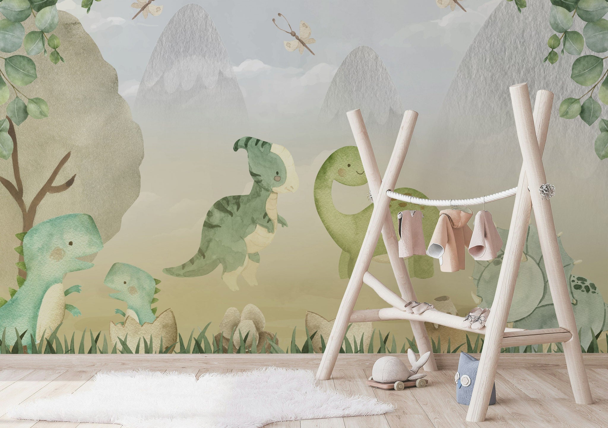 Dinosaur Landscape Wallpaper Kids Room Wall Mural