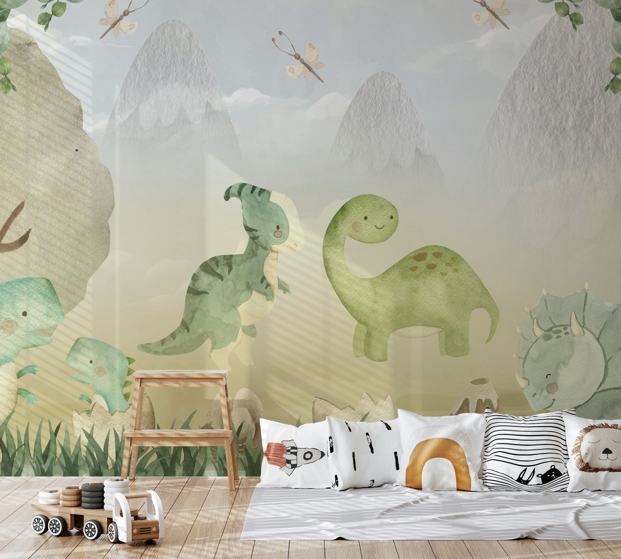 Dinosaur Landscape Wallpaper Kids Room Wall Mural