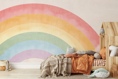 Pastel Rainbow Kids Room Wall Mural - 2