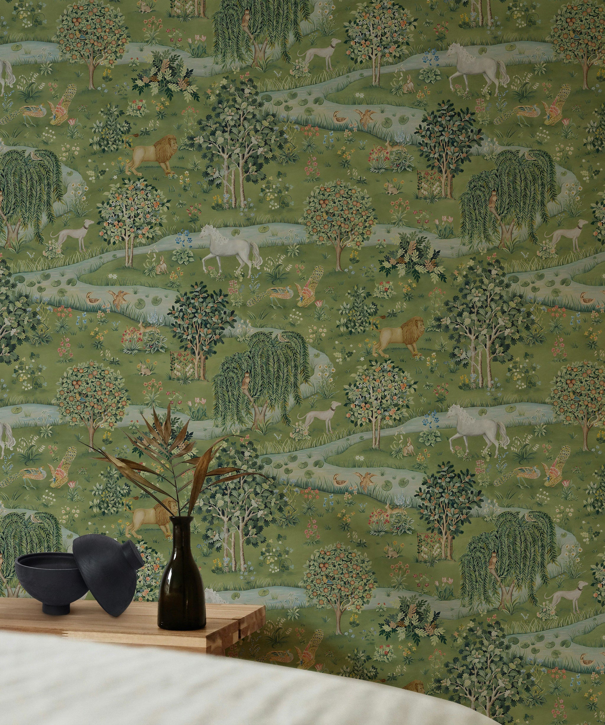 Woodland Animal Wallpaper Green Meadow Scene Wall Mural