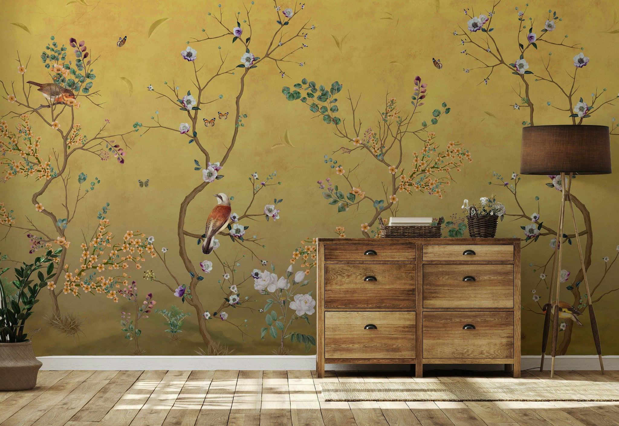 Bird and Blossom Wallpaper Nature Scene Wall Mural
