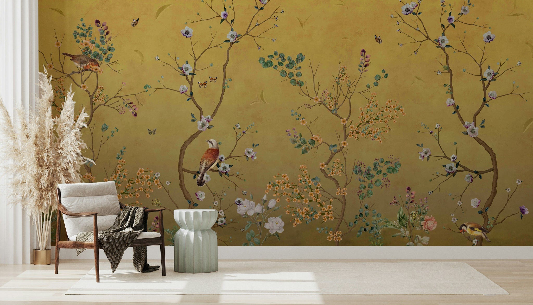 Bird and Blossom Wallpaper Nature Scene Wall Mural
