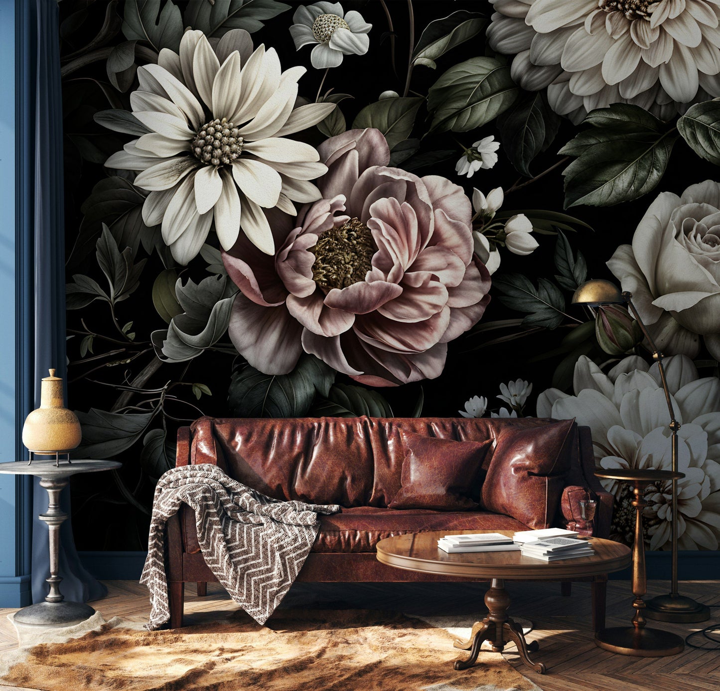 Moody Floral Wallpaper Dark Botanical Garden Wall Mural