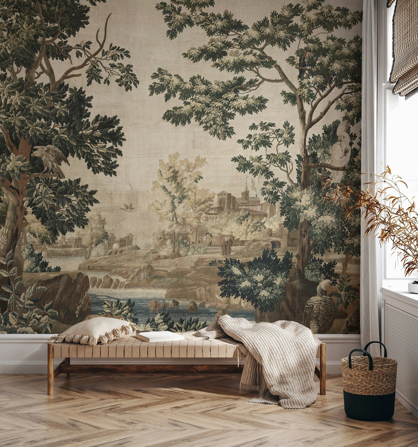 Vintage Landscape Wallpaper Serene Scene Wall Mural