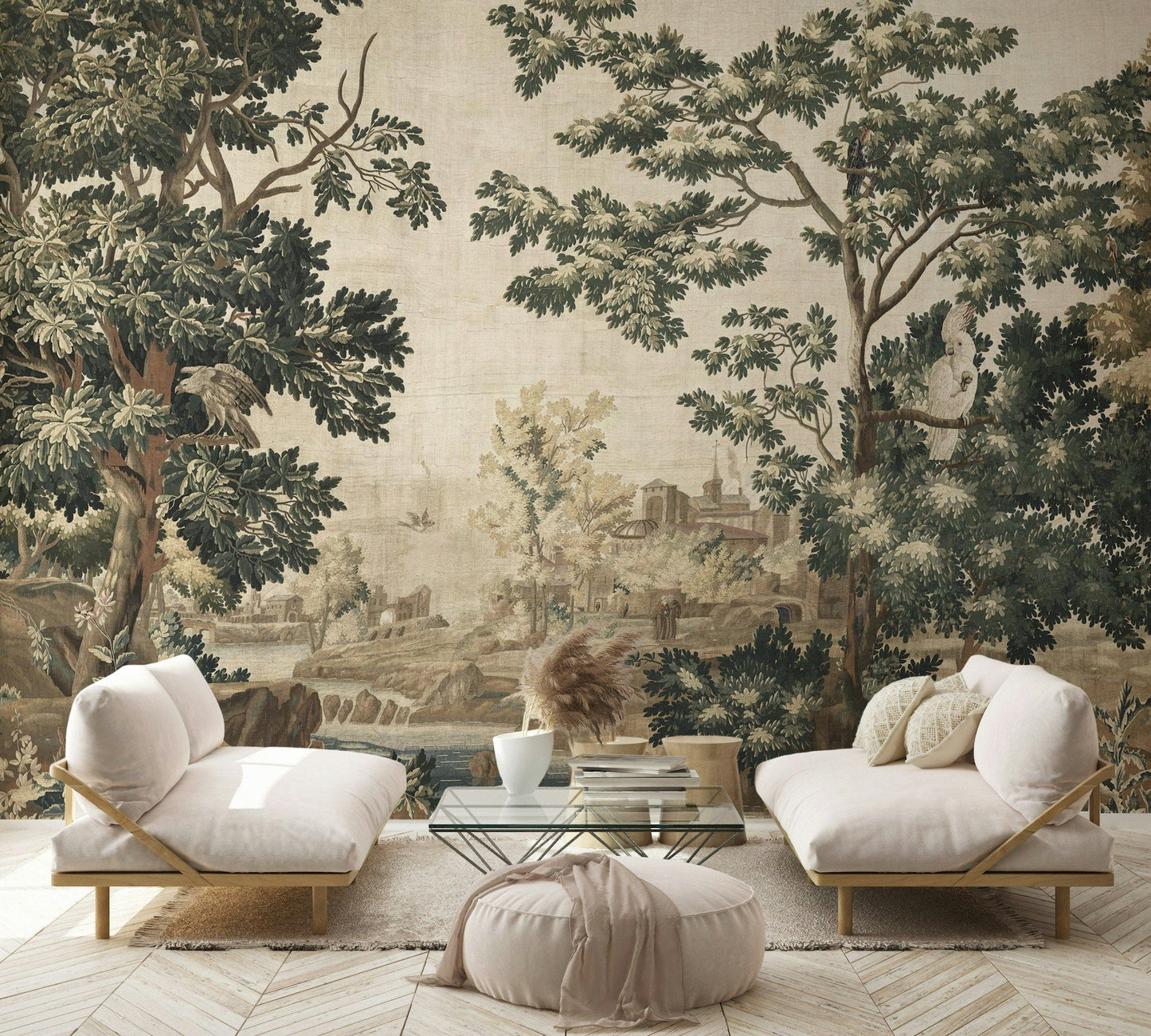 Vintage Landscape Wallpaper Serene Scene Wall Mural