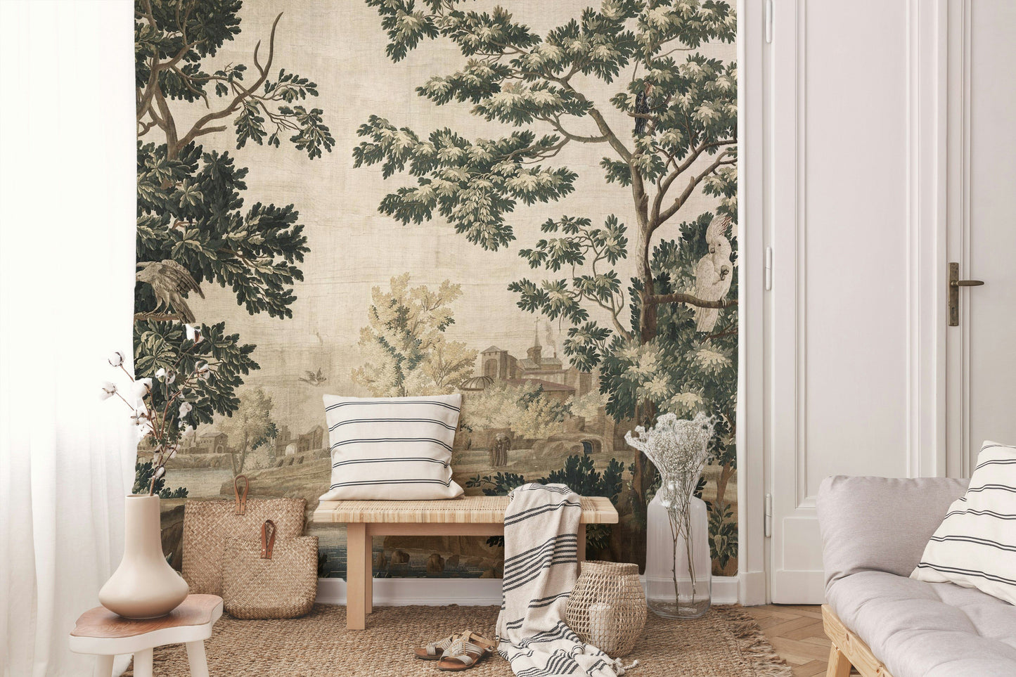 Vintage Landscape Wallpaper Serene Scene Wall Mural