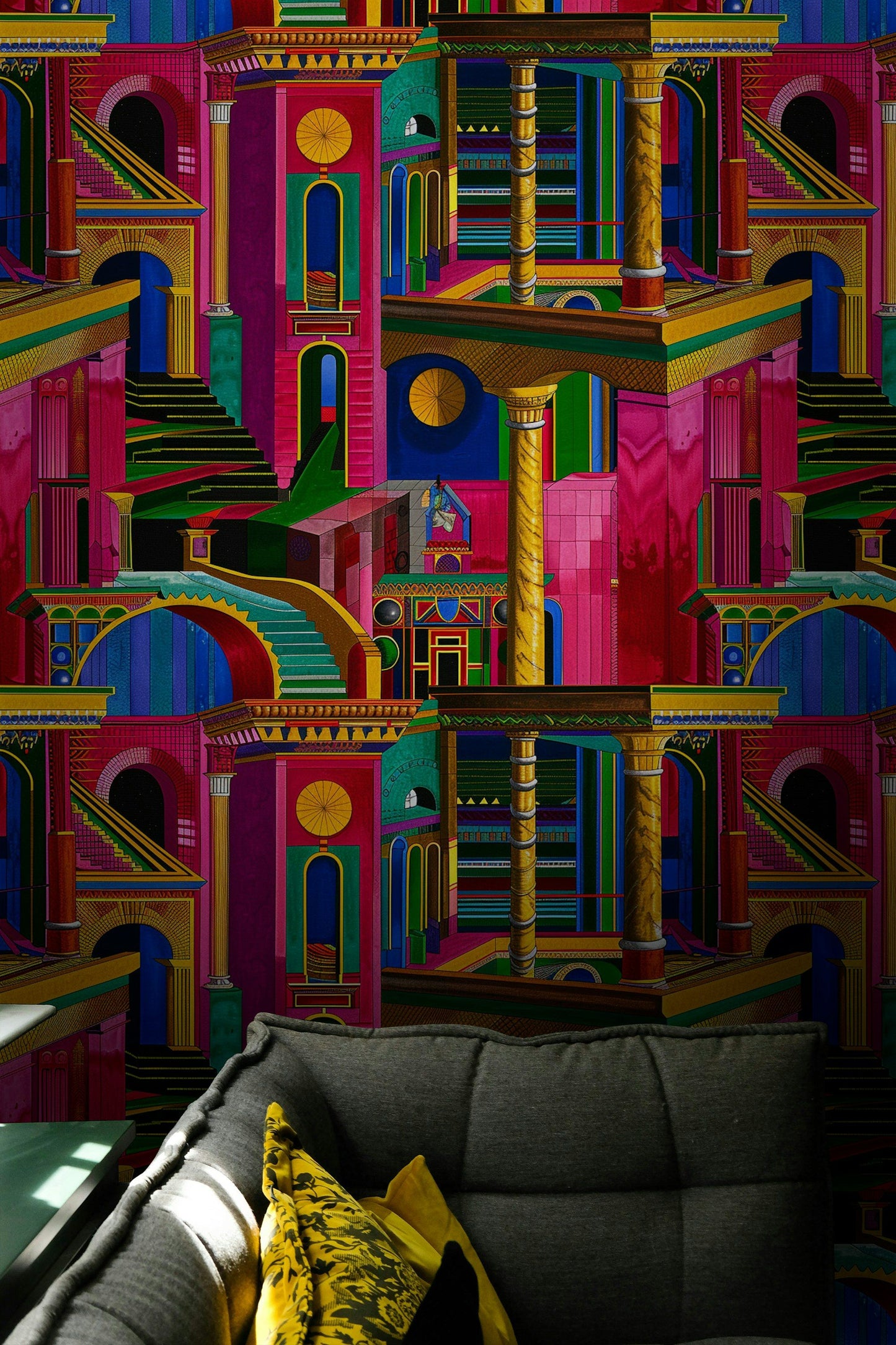 Whimsical Wonderland Wallpaper Vibrant Architectural Design