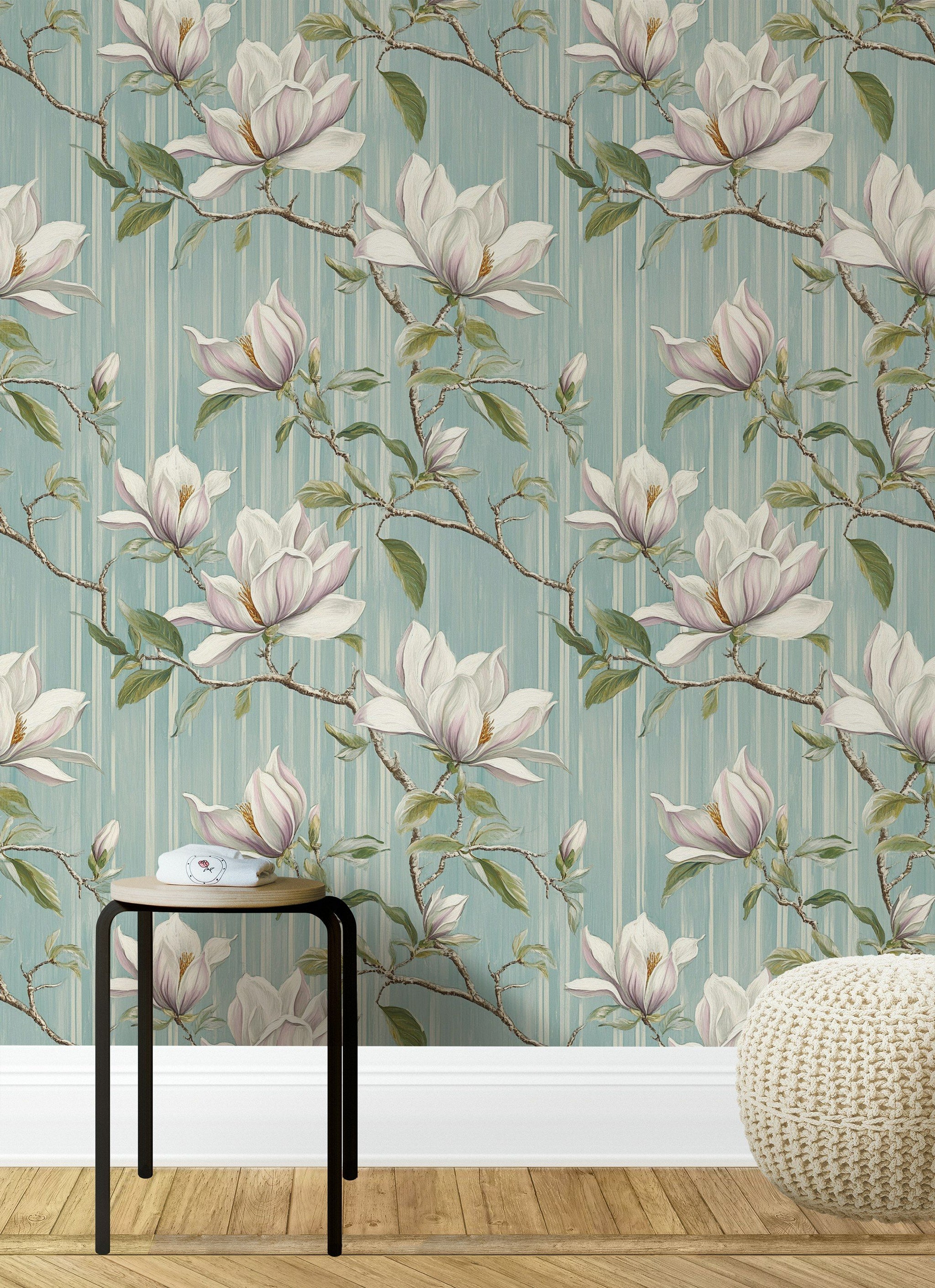 Soft Blue Magnolia Blossom Wallpaper