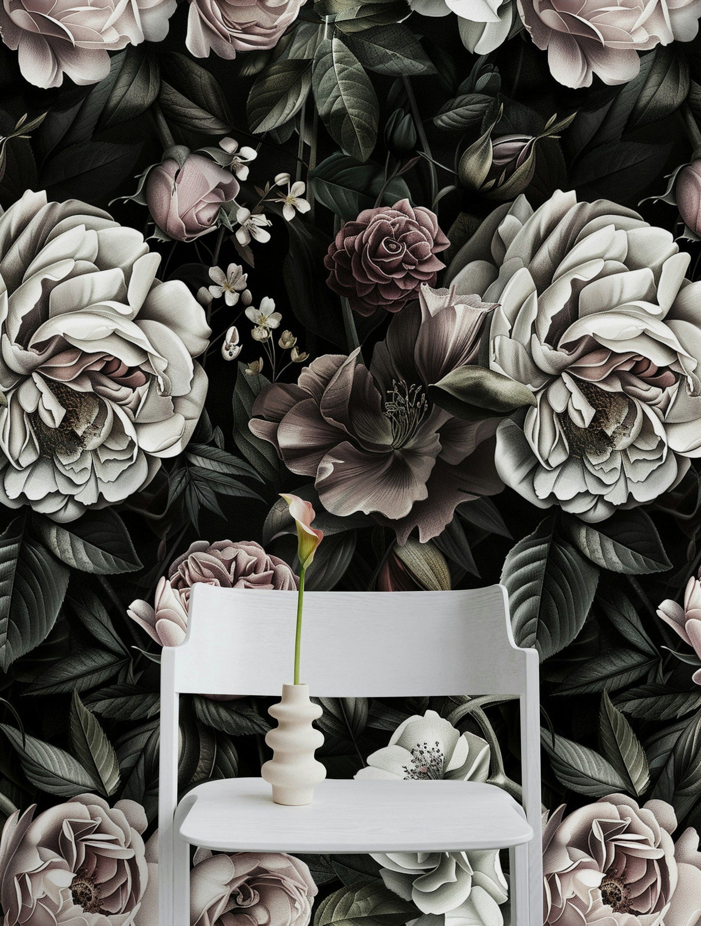 Vintage Floral Wallpaper Mural Roses Wall Mural