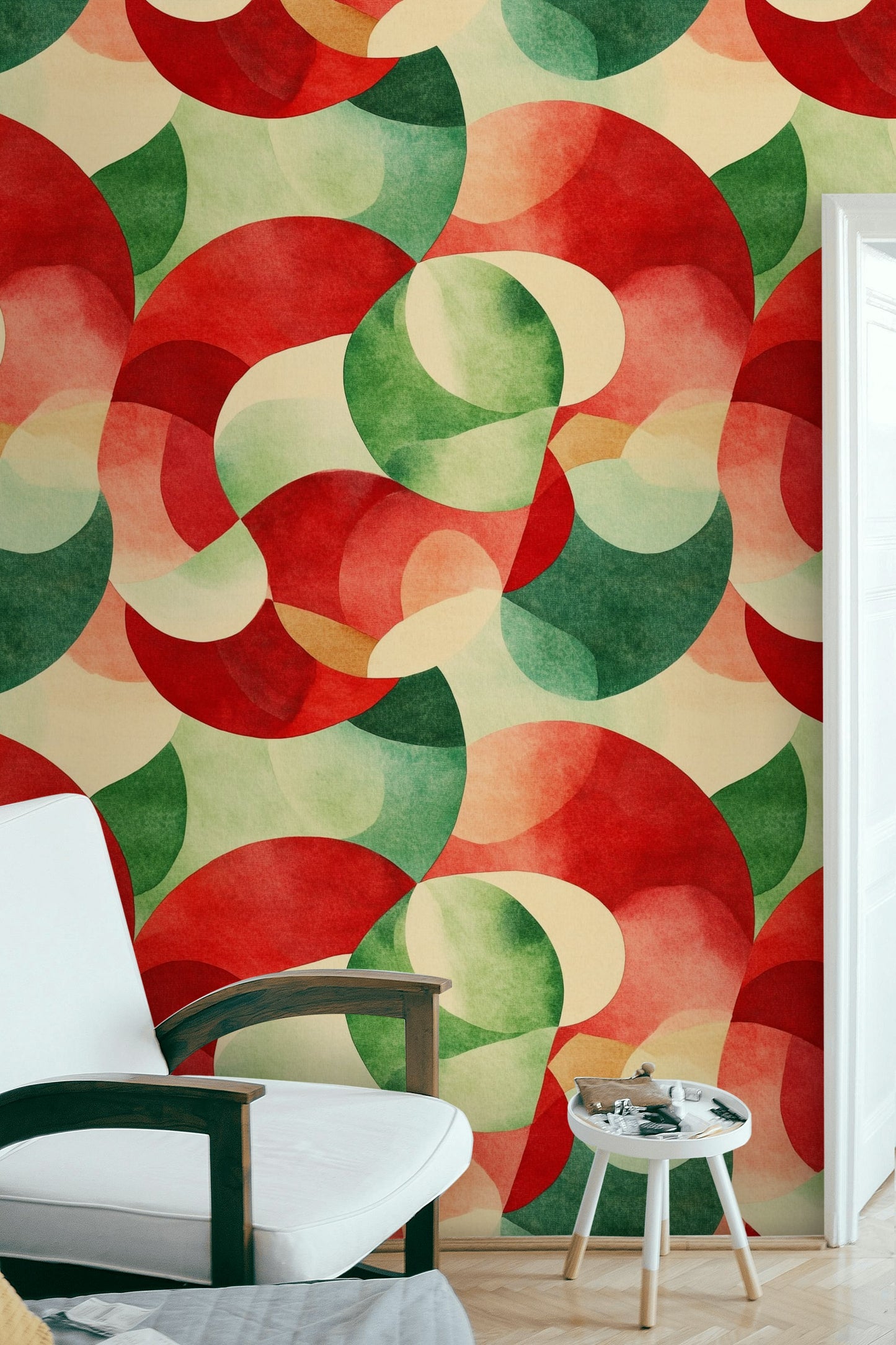 Retro Geometric Curves Wallpaper Abstract Wall Mural