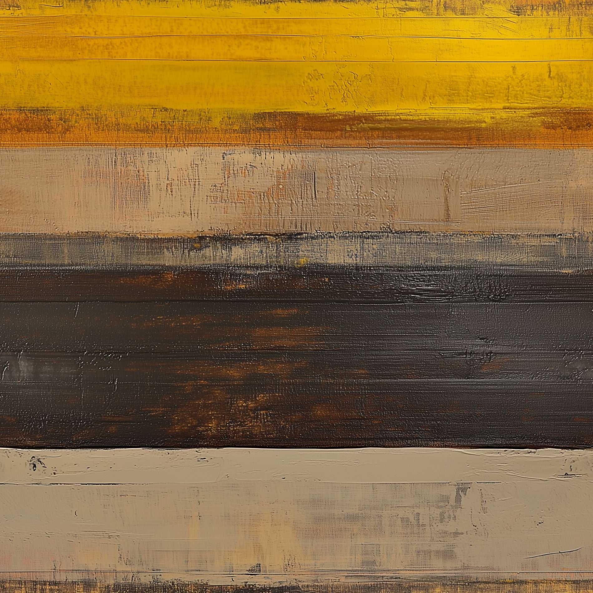 Warm Mustard and Chocolate Horizontal Abstract Wallpaper