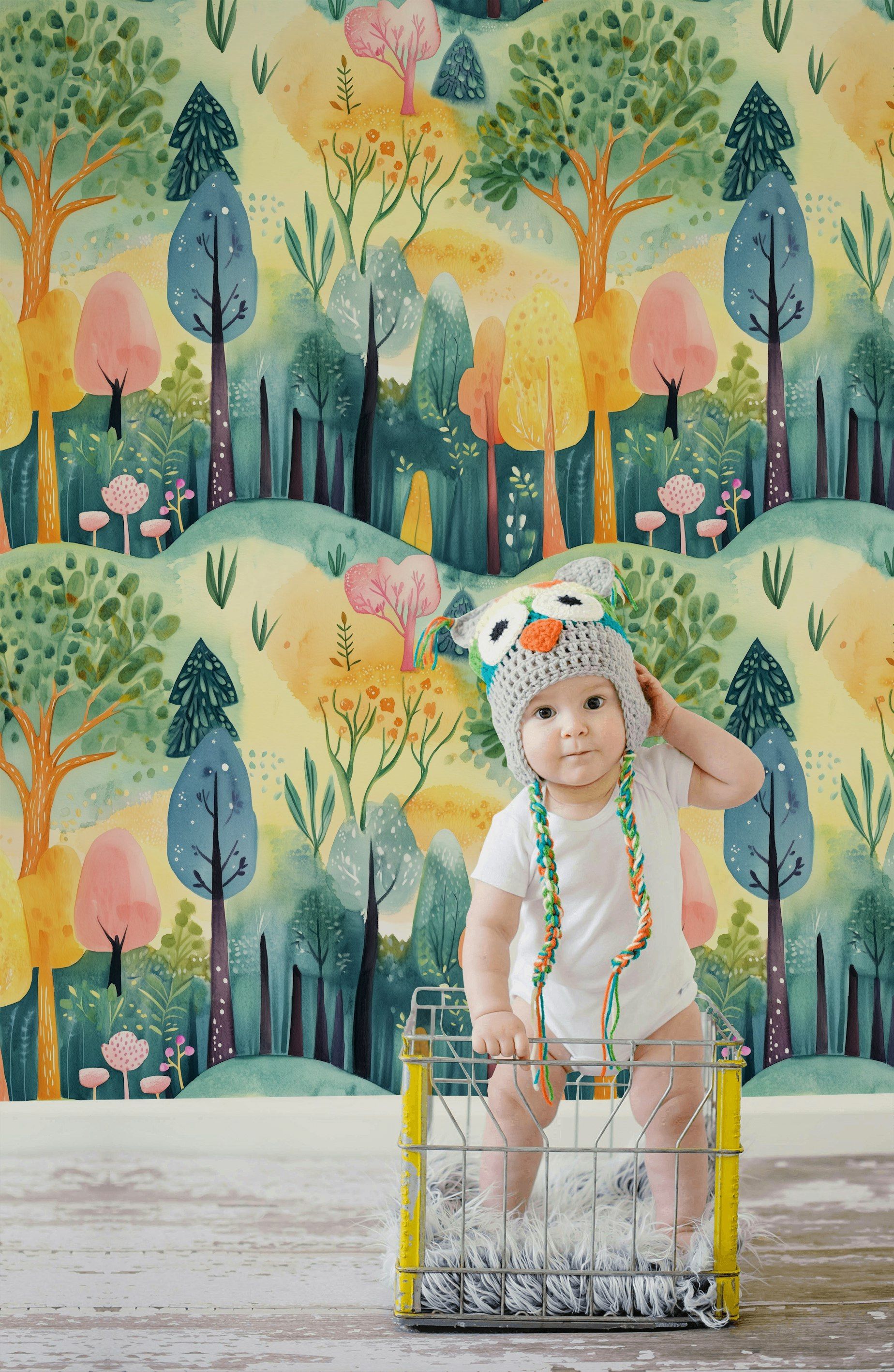 Whimsical Multicolor Jungle Abstract Wallpaper