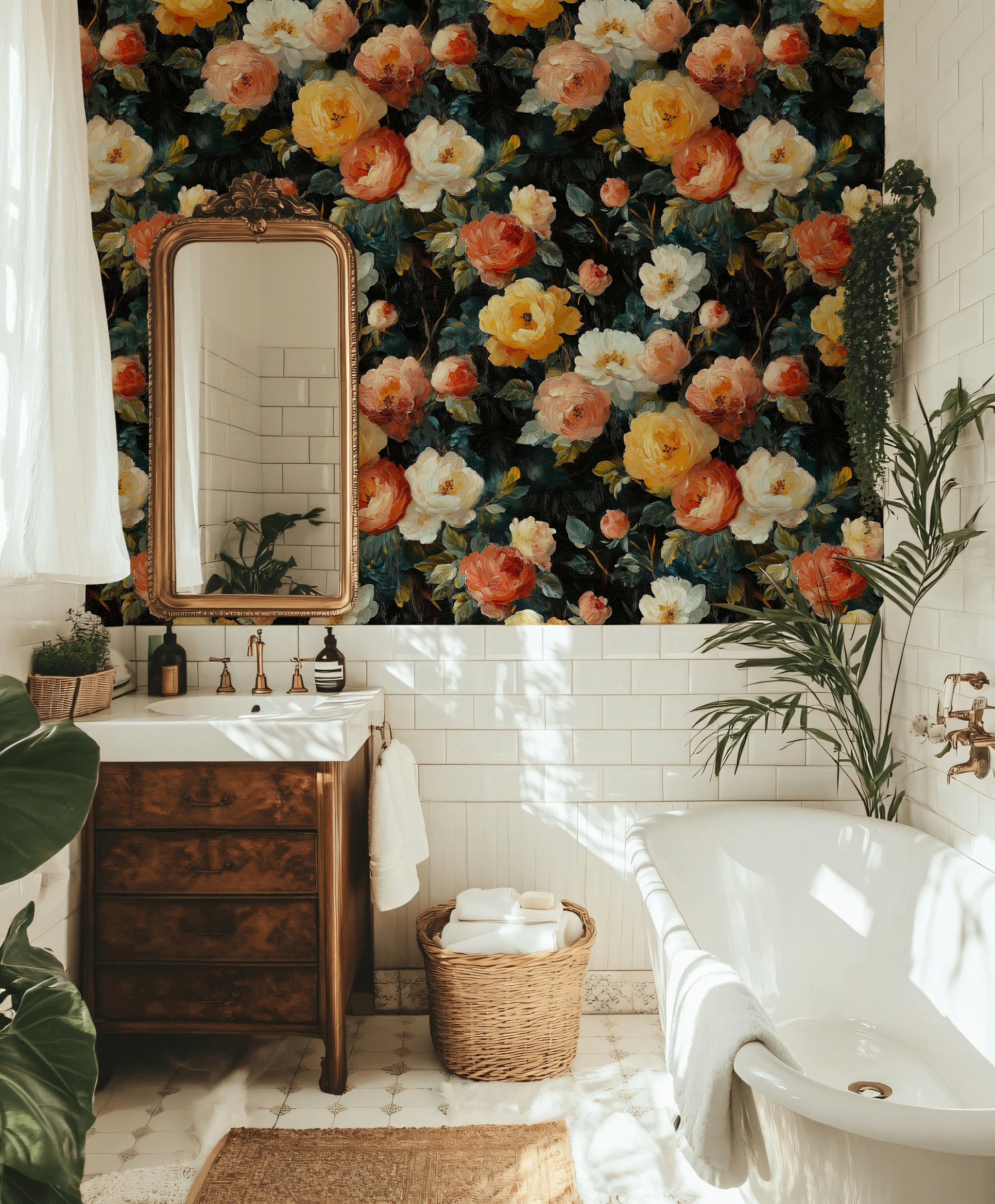 Bold Multicolor Rose Bouquet Wallpaper