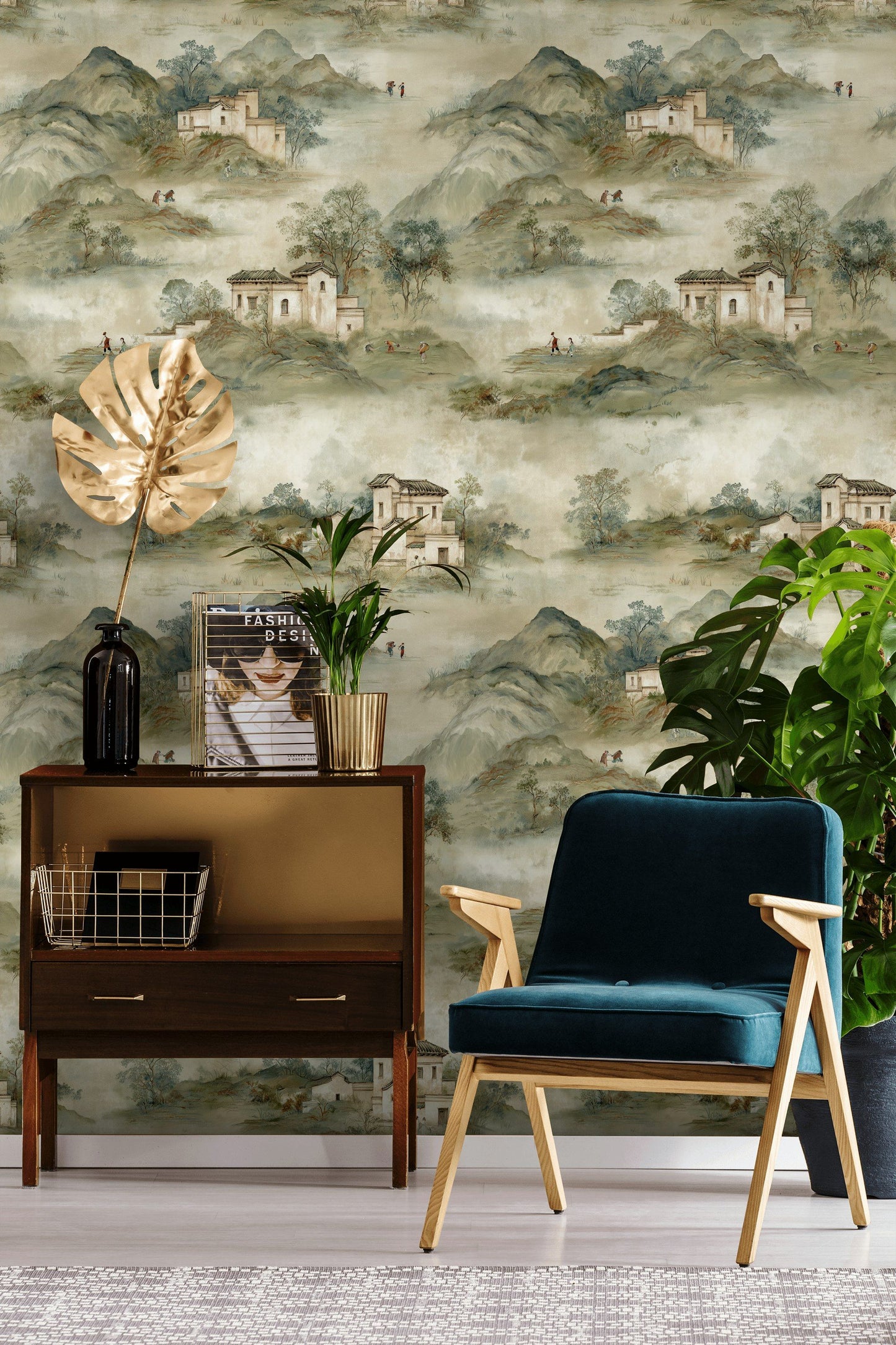 Chinese Landscape Wallpaper Watercolor Wall Mural