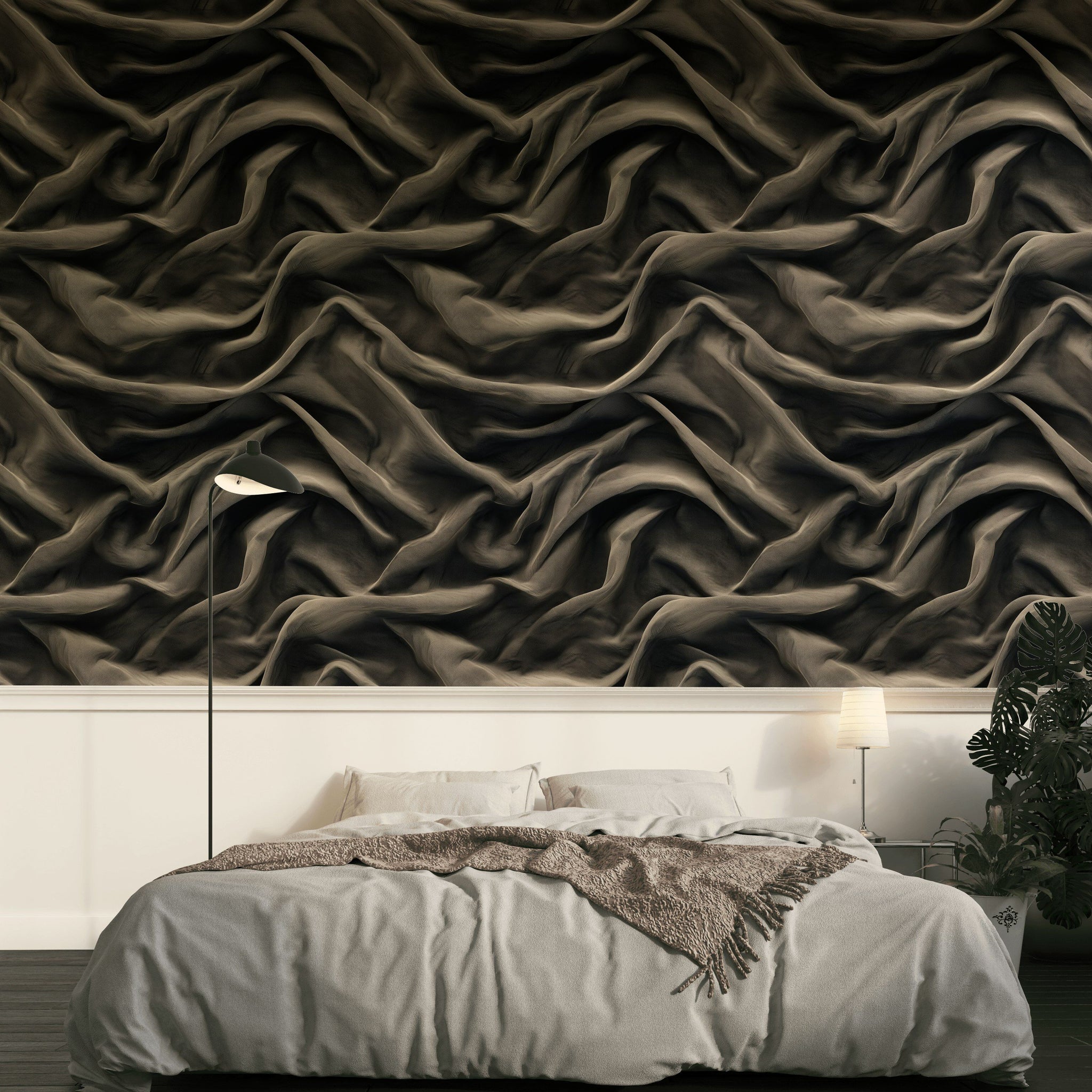 Dark Abstract Draped Texture Wallpaper