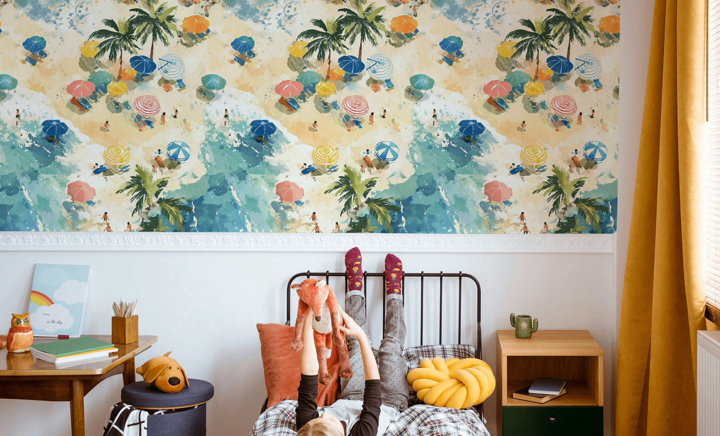 Beach Umbrella Wallpaper Coastal Tropical Wall Mural