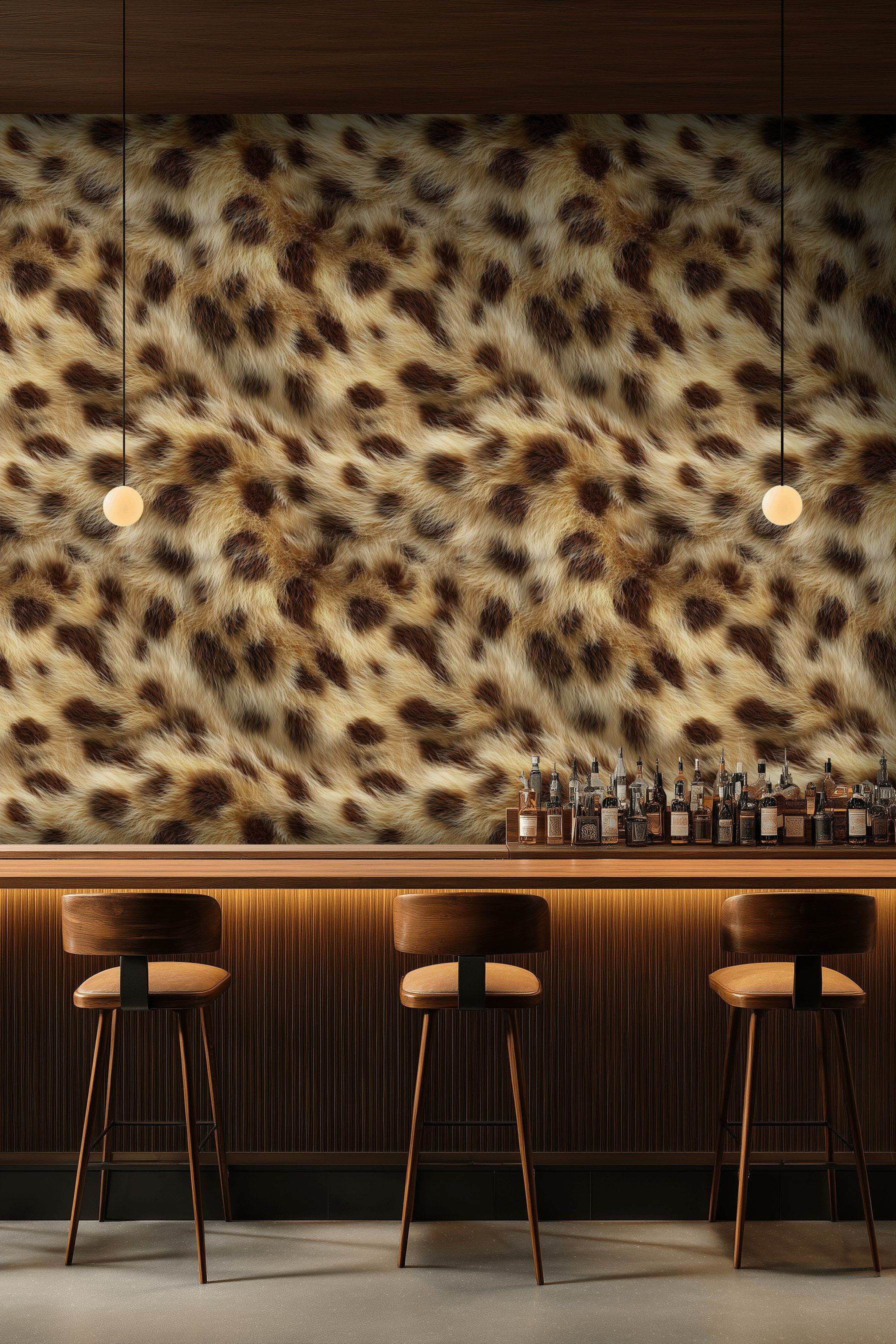 Warm Brown Leopard Print Wallpaper