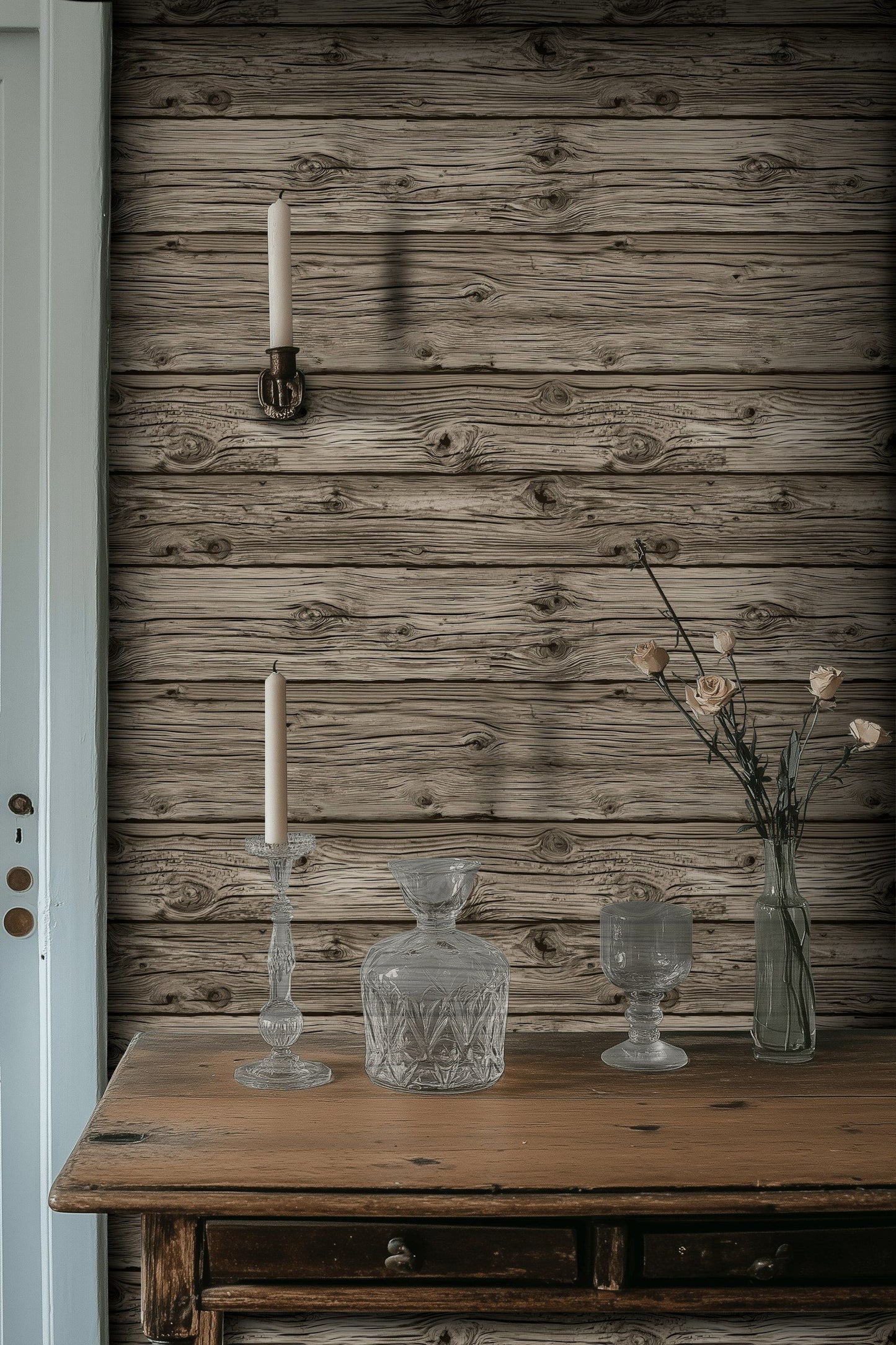 Wood Plank Wallpaper Rustic Decorative Mural