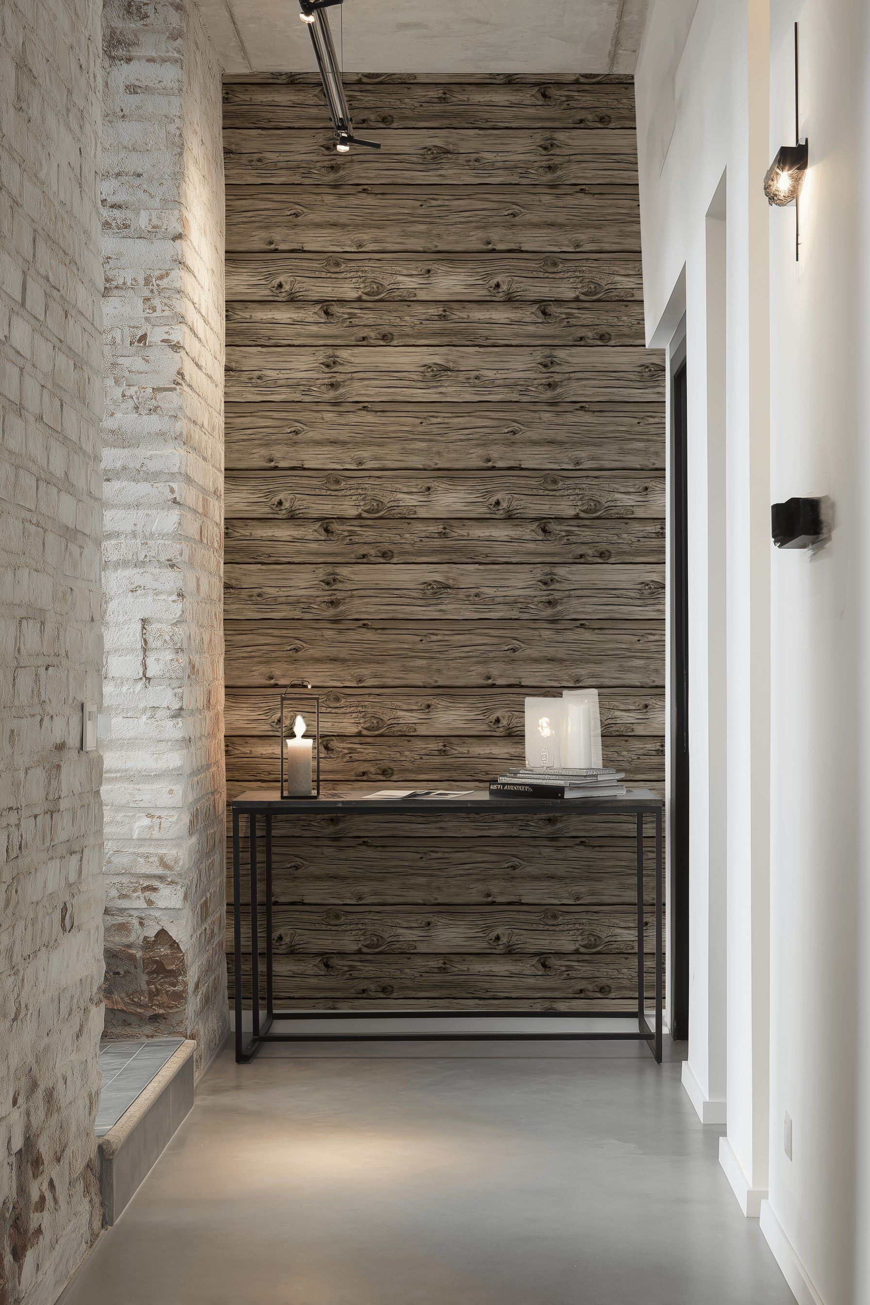 Rustic Gray Wood Plank Wallpaper