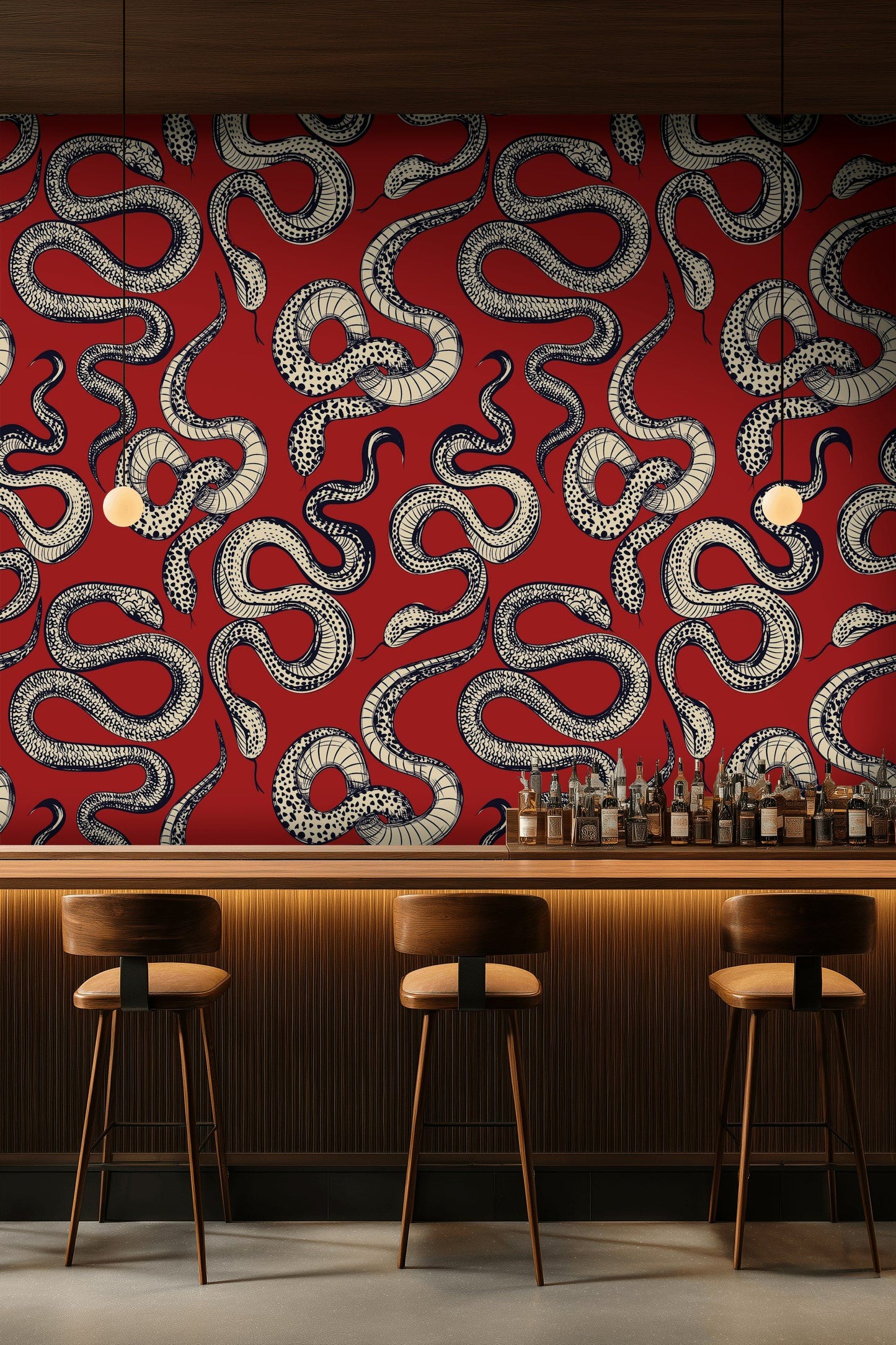 Snake Wallpaper Snake Red Wall Mural