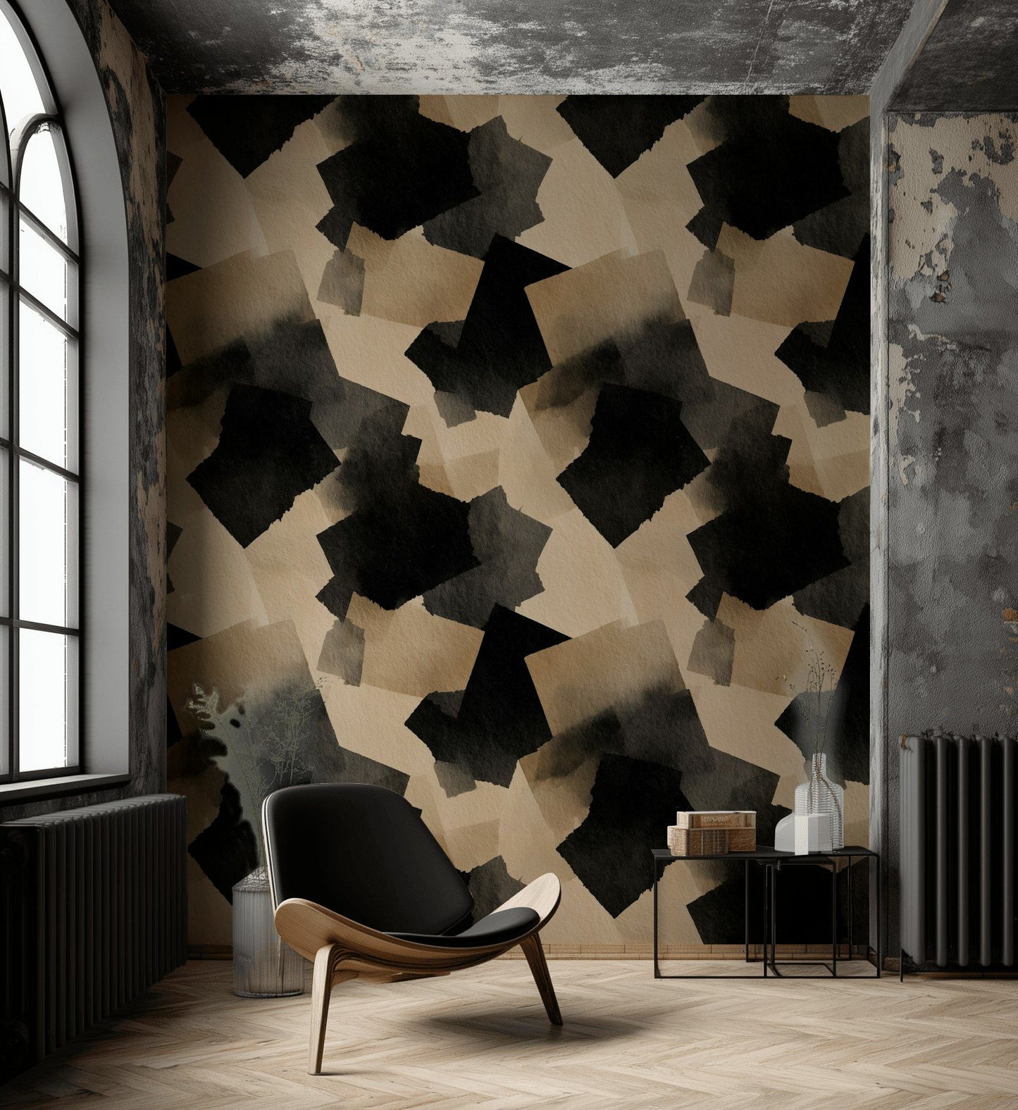 Abstract Geometric Wallpaper Removable Neutral Roll