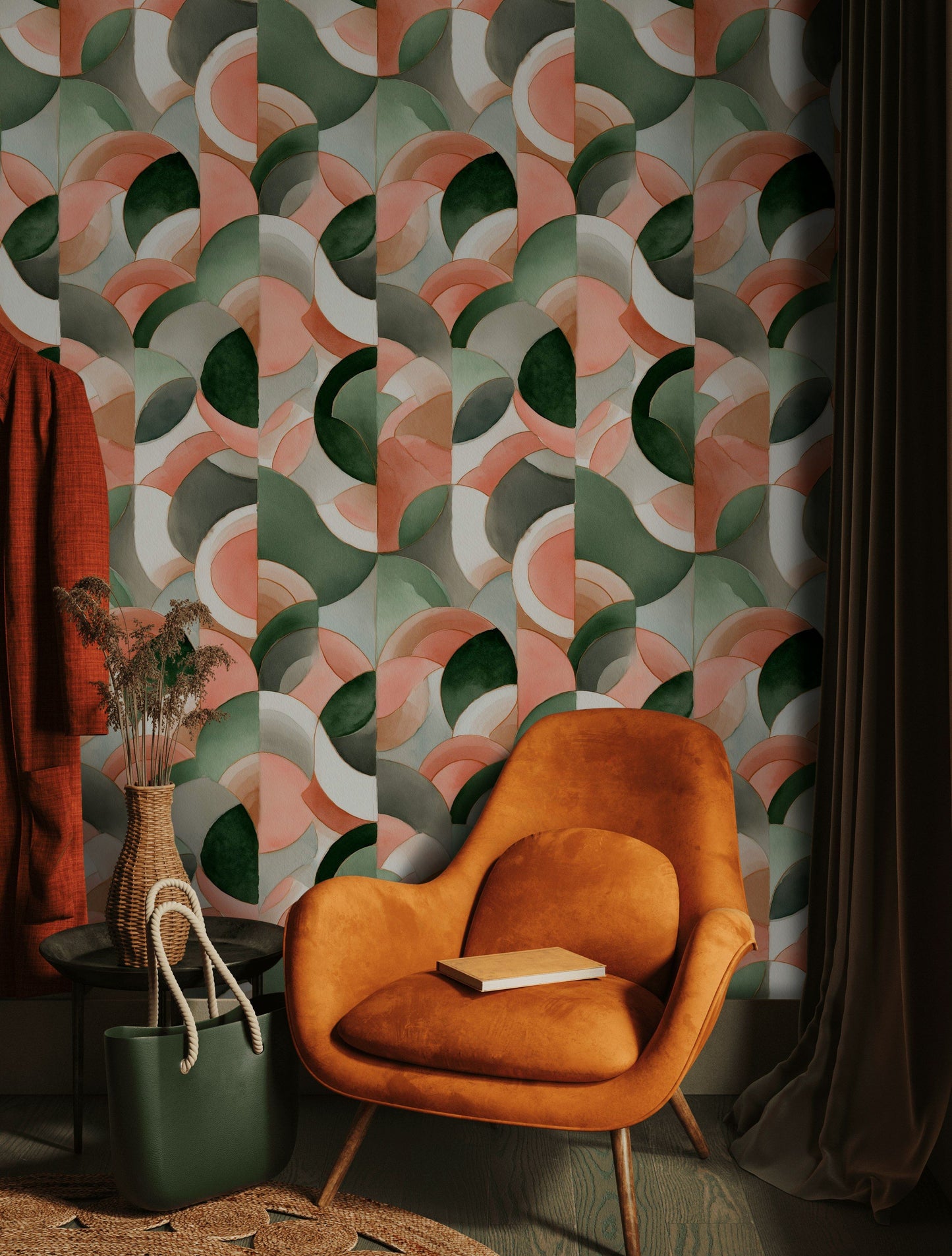 Abstract Watercolor Wallpaper Geometric Decorative Mural