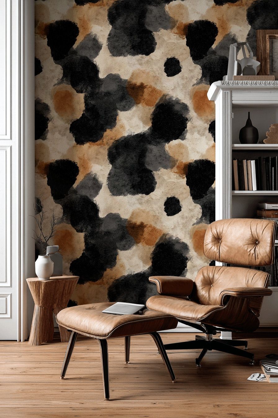 Earthy Tones Abstract Brushstroke Wallpaper
