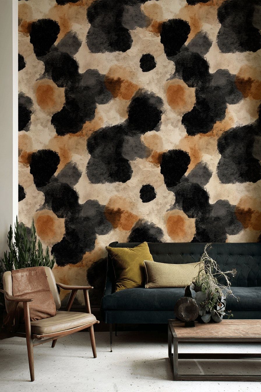 Earthy Tones Abstract Brushstroke Wallpaper