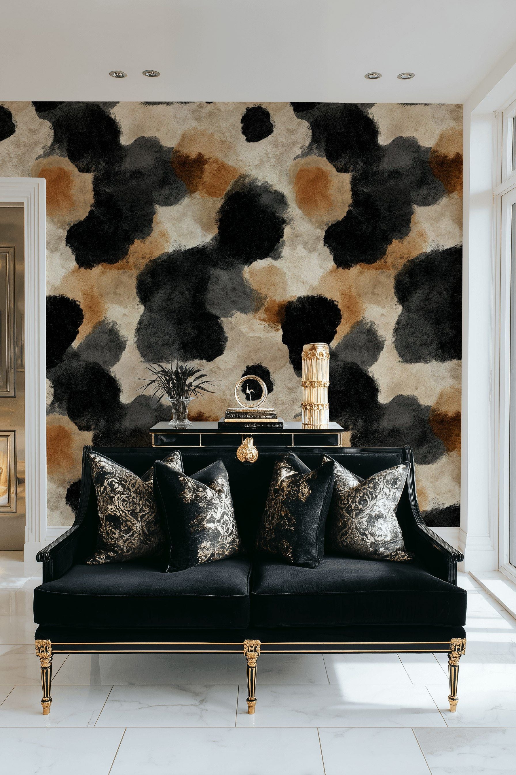 Earthy Tones Abstract Brushstroke Wallpaper
