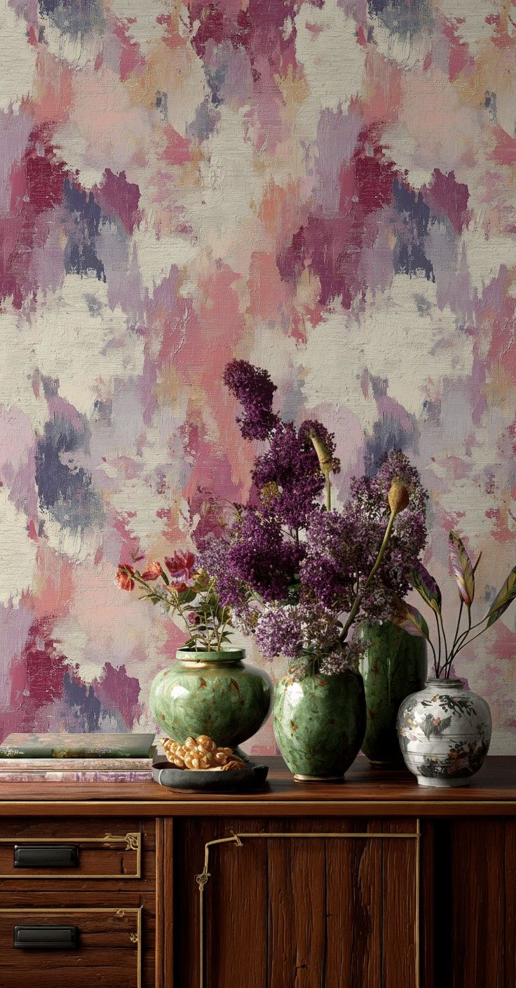 Pastel Abstract Brushstroke Pattern Wallpaper