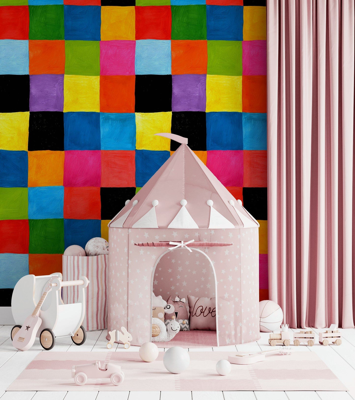 Color Block Wallpaper Geometric Modern Wall Mural