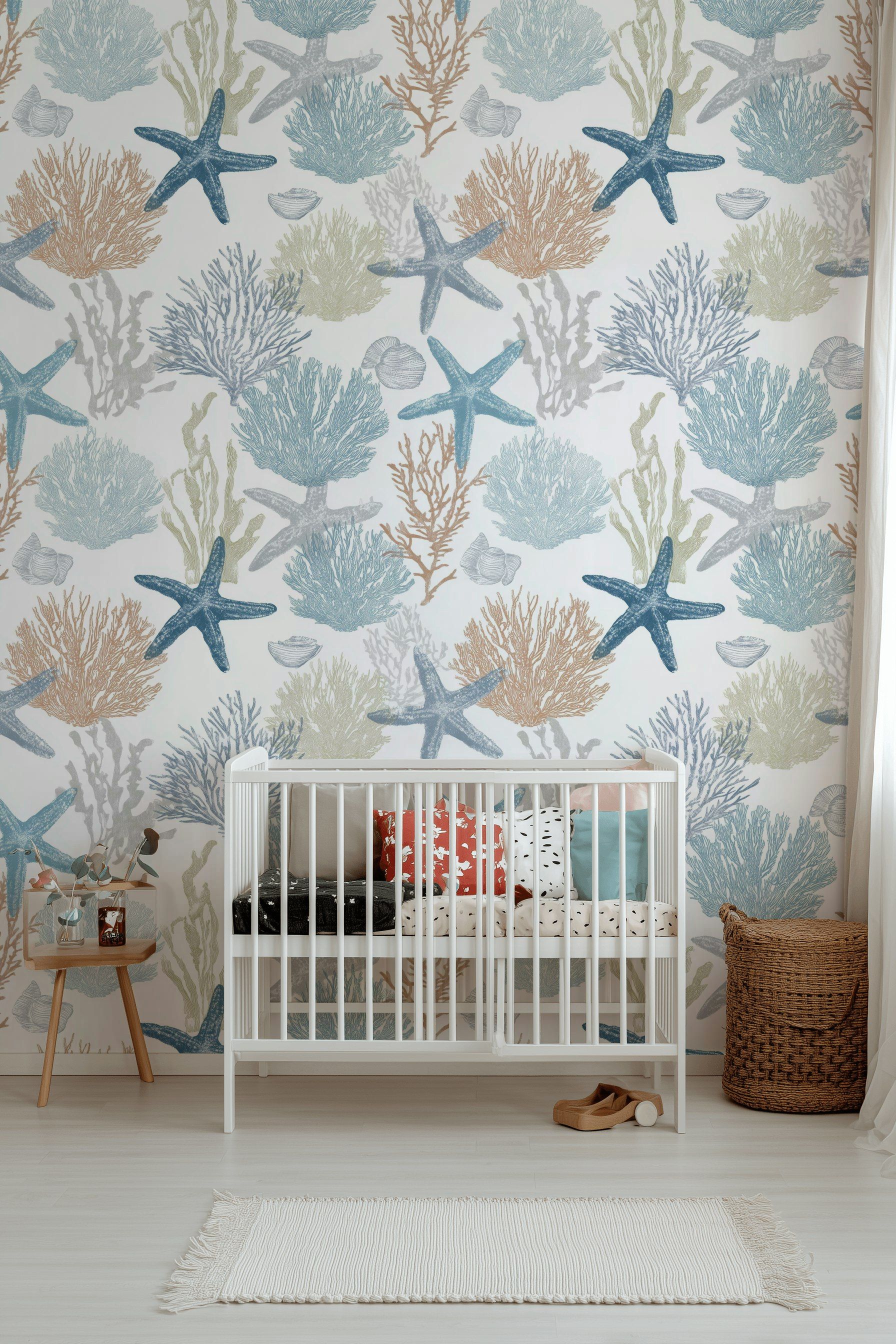 Cream and Blue Starfish Underwater Wallpaper