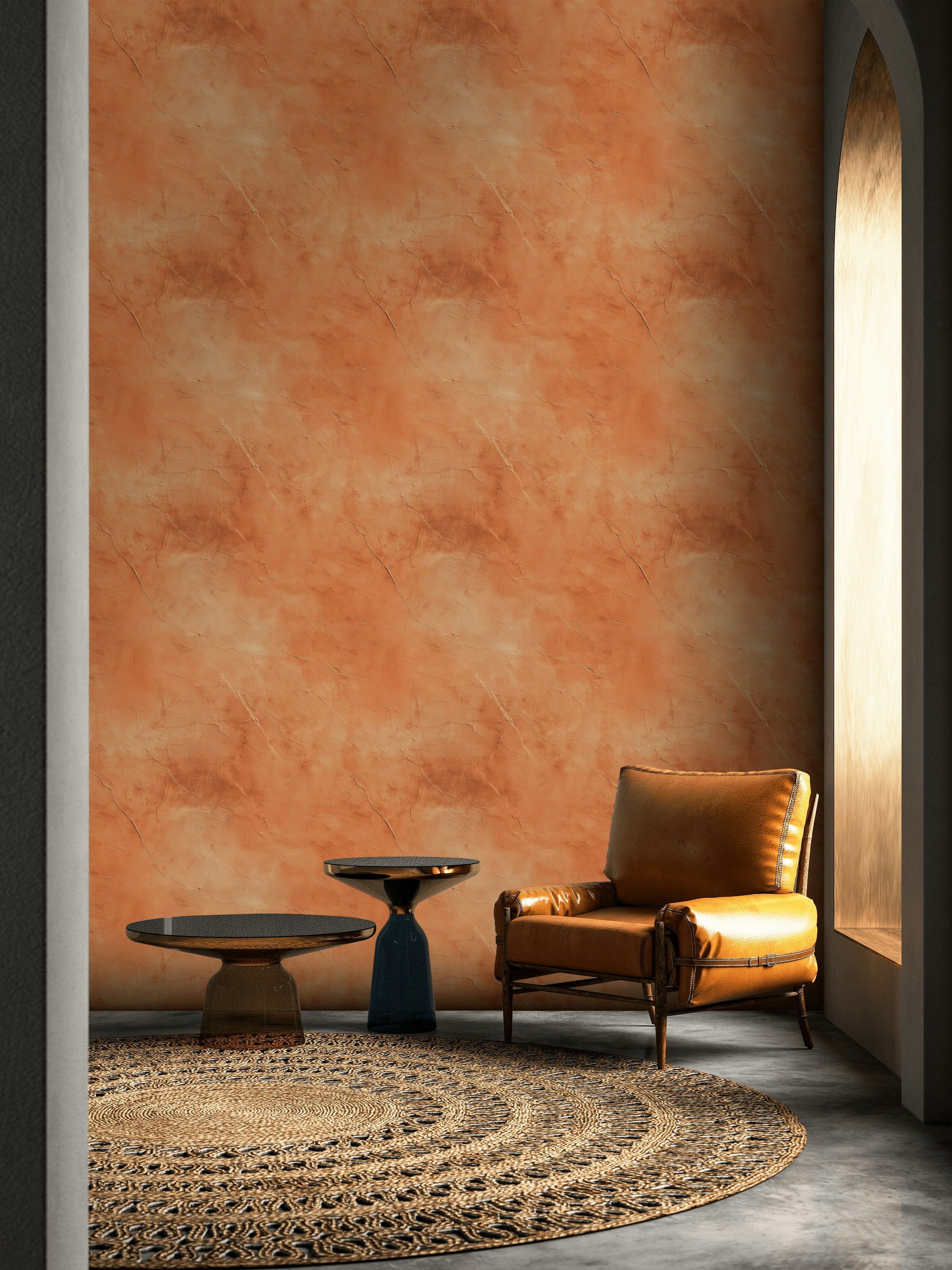 Terracotta Rustic Abstract Texture Wallpaper