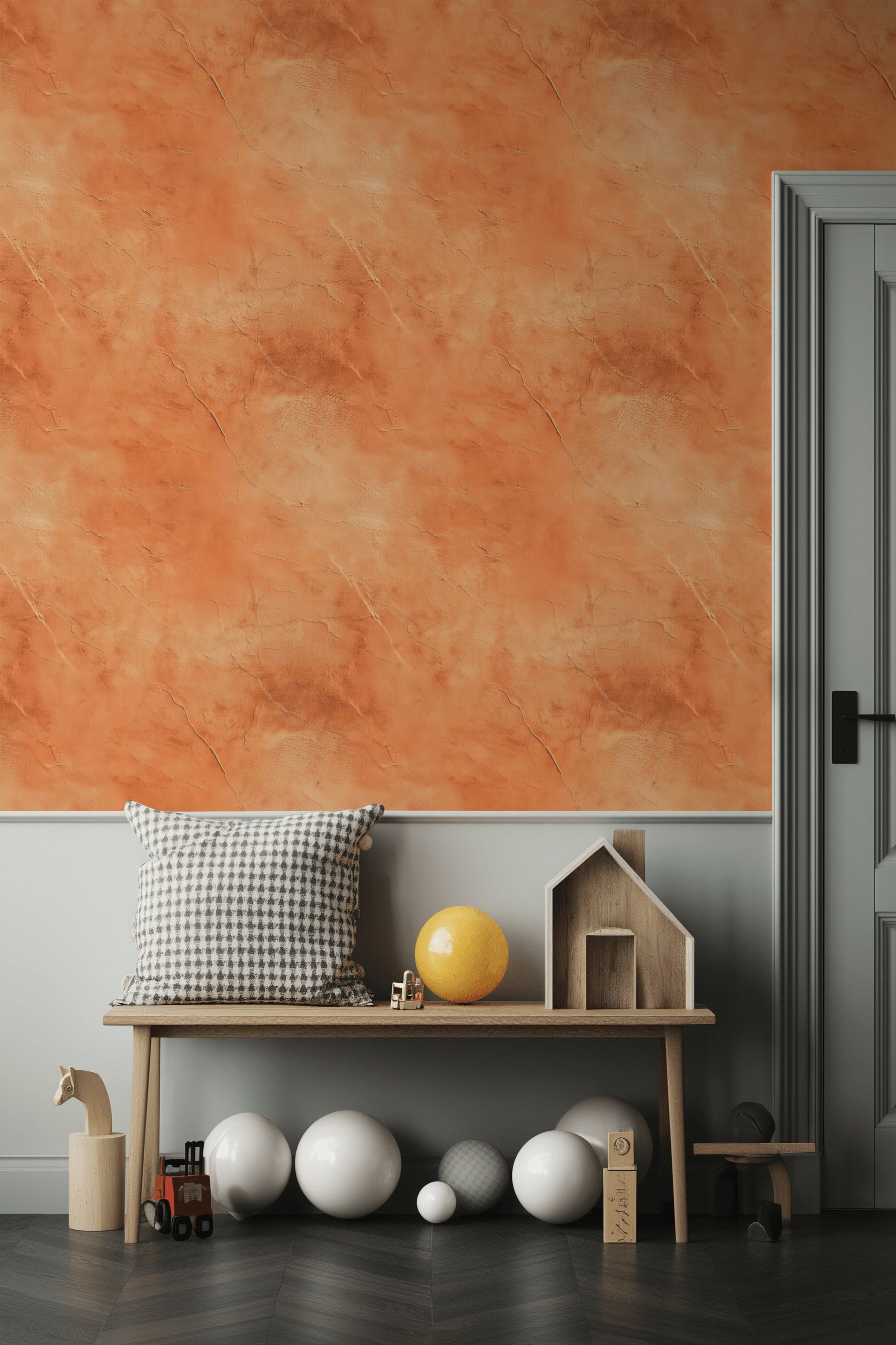 Terracotta Rustic Abstract Texture Wallpaper