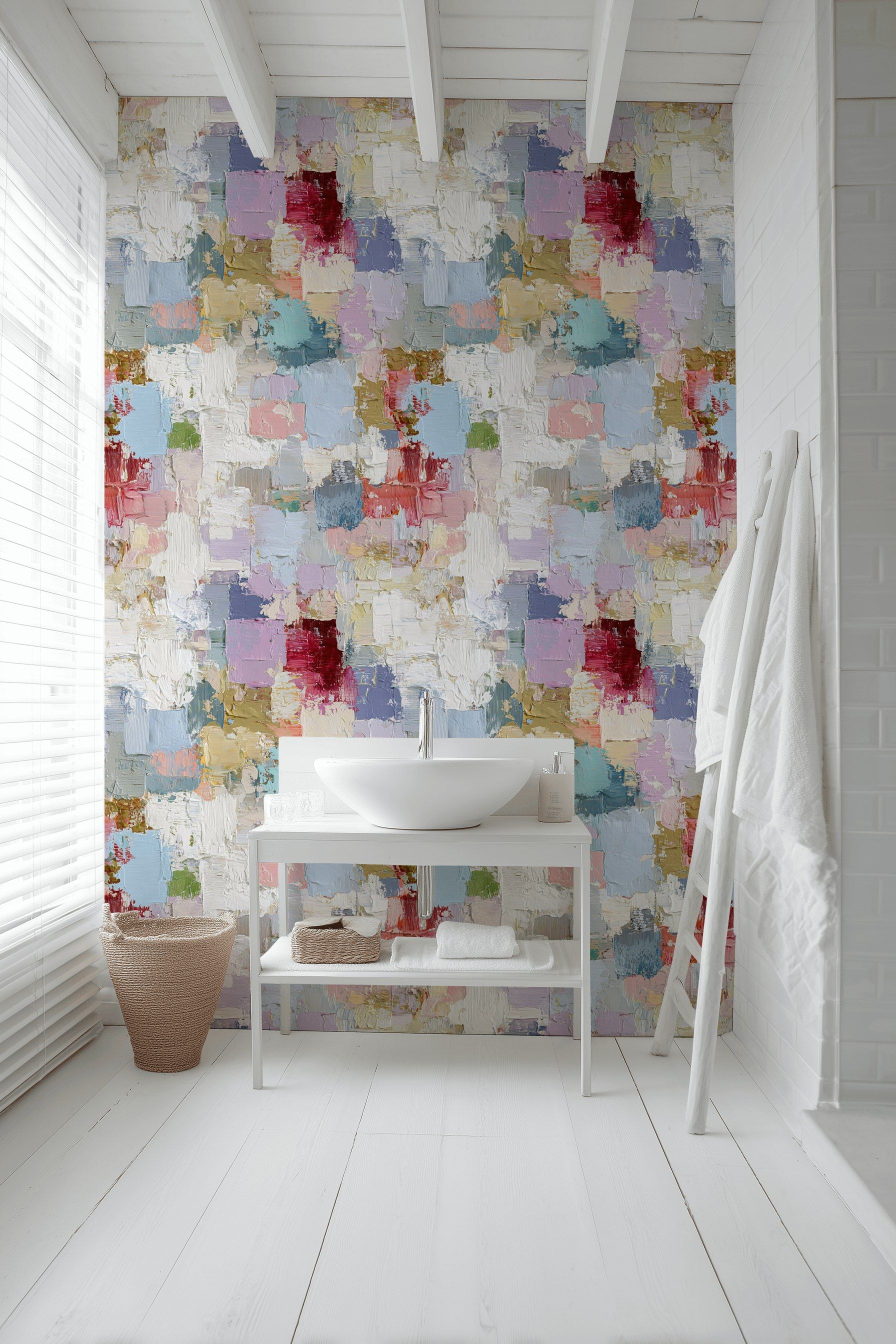 Multicolor Textured Abstract Brushstroke Wallpaper