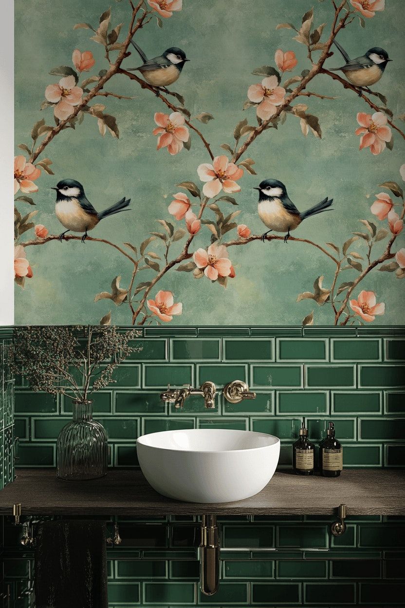 Bird And Blossom Wallpaper Botanical Wall Mural