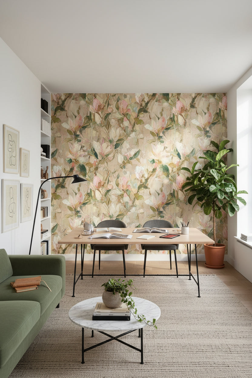 Floral Wallpaper Abstract Modern Decorative Mural