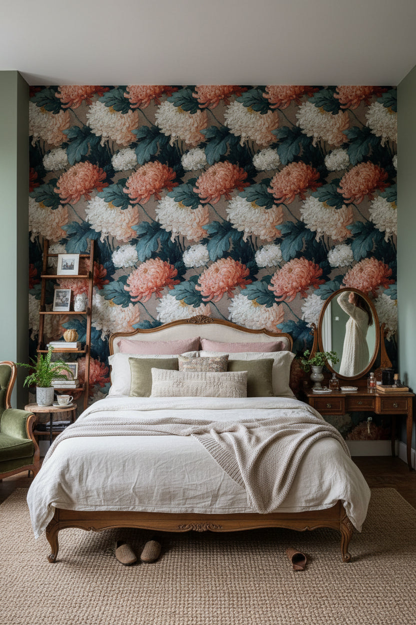 Floral Wallpaper Vintage Classic Wall Mural