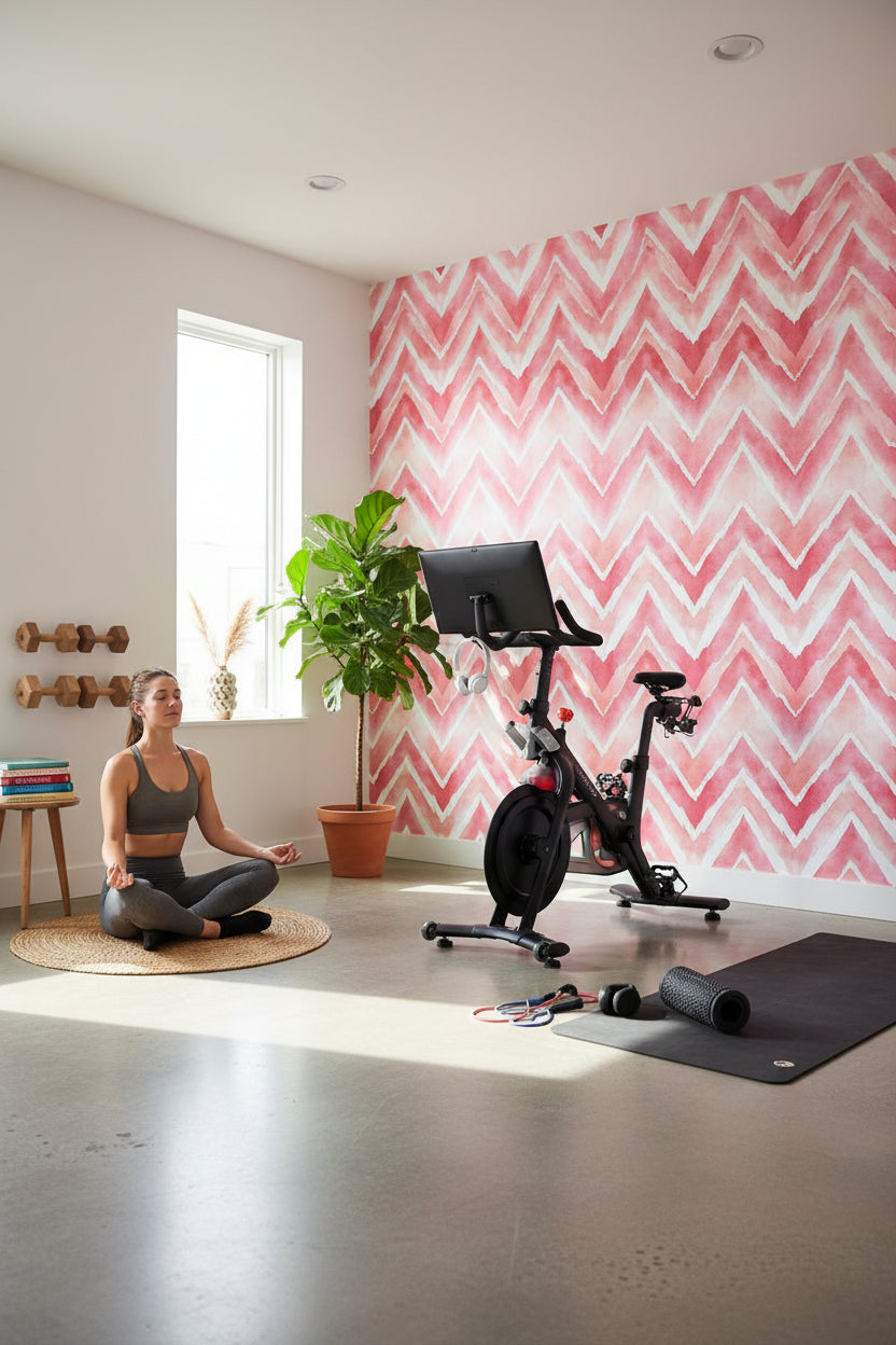 Blush Pink Chevron Abstract Wallpaper