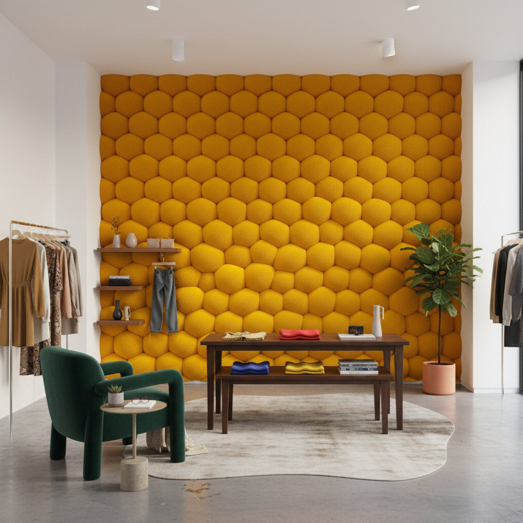 Vibrant Golden Look Honeycomb Geometric Wallpaper