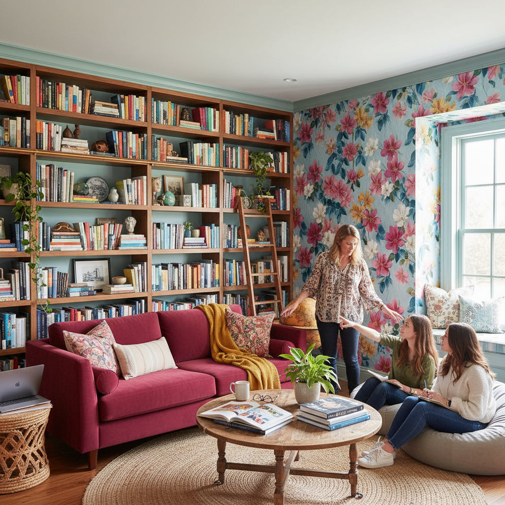 Vibrant Multicolor Large Floral Wallpaper
