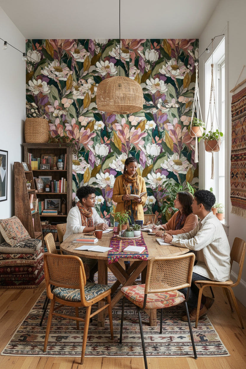 Floral Wallpaper Modern Artistic Wall Mural