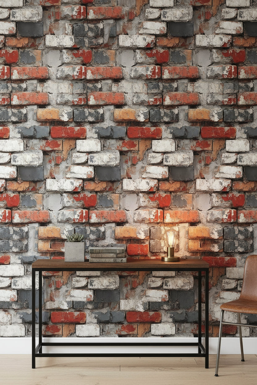 Brick Wall Wallpaper Industrial Decorative Mural