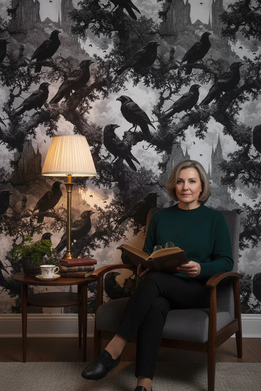 Gothic Wallpaper Dark Architecture Decorative Mural