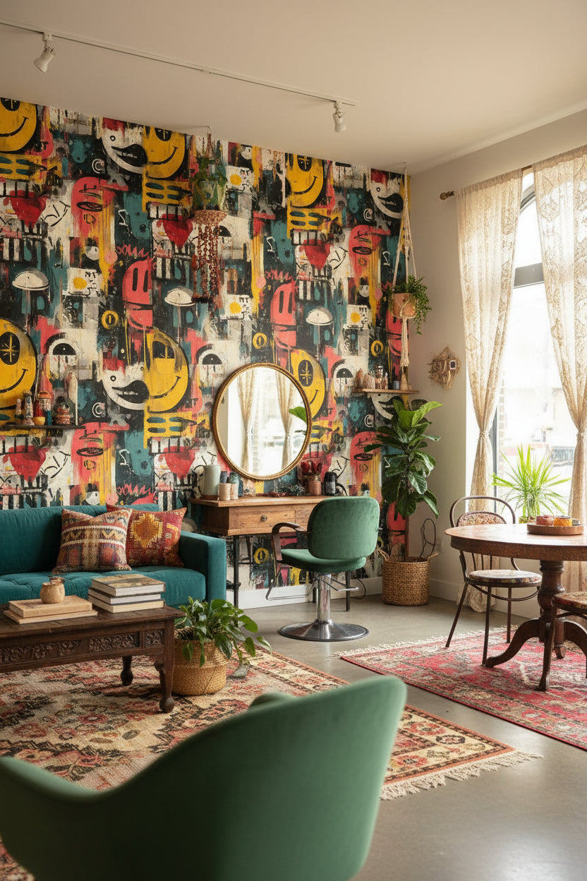 Vibrant Multicolor Abstract Graffiti Wallpaper