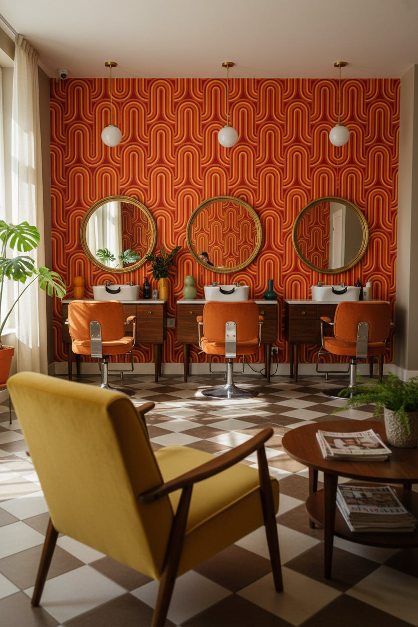 Mid-Century Modern Wallpaper Retro Vintage Wall Decor